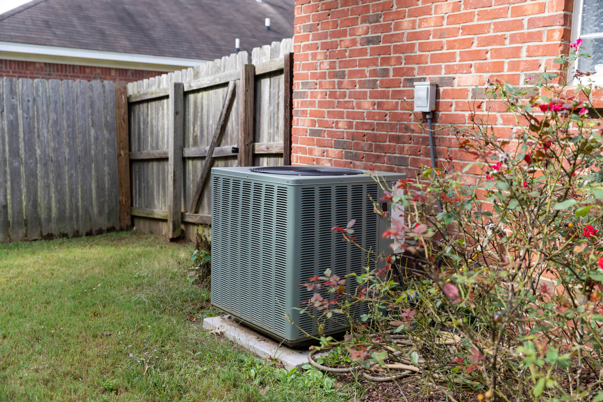 Air conditioning unit outside of a home