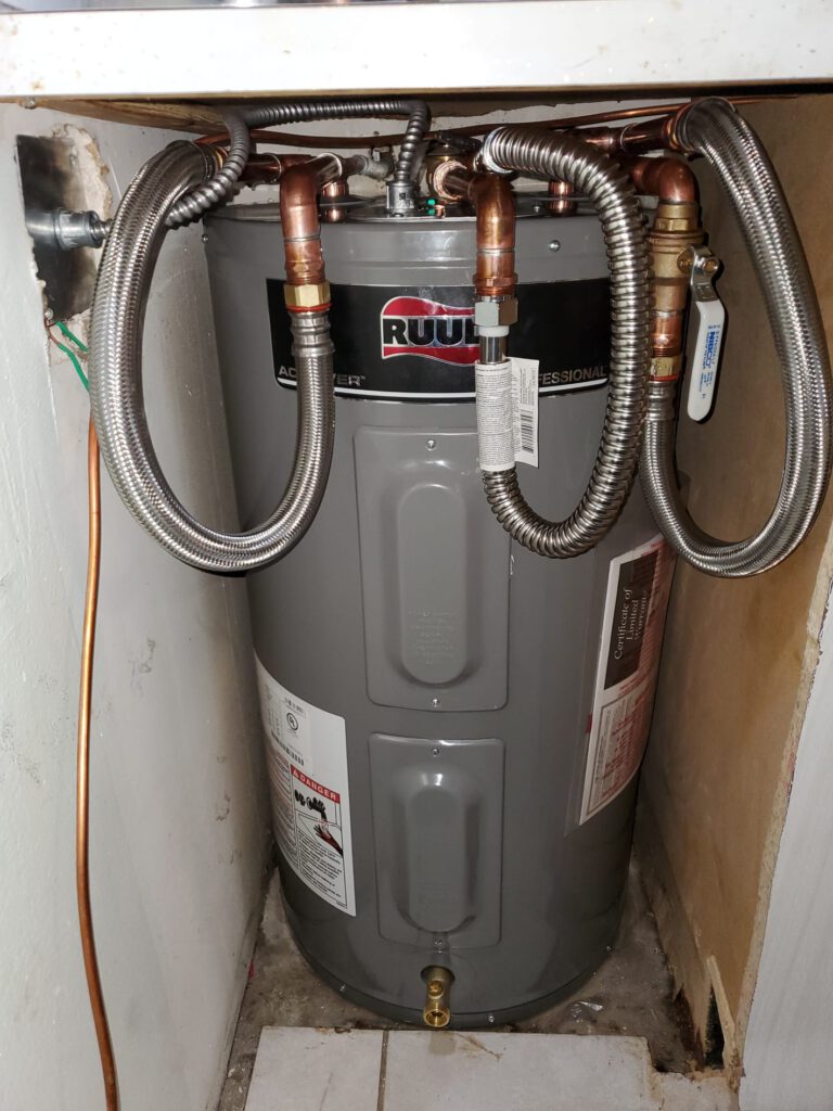 Water Heater Install in Tight Space